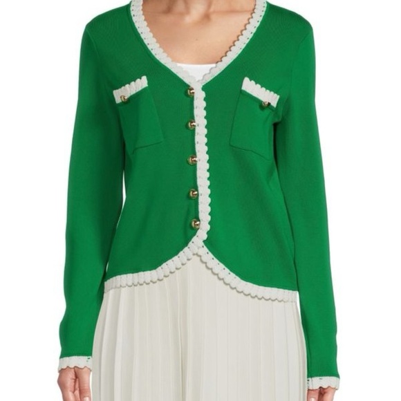 Nanette Lepore Crochet Trim Cardigan - Picture 1 of 7